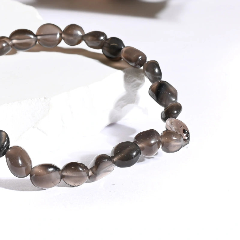 Bracelet roulé Quartz Fumé – Ancrage et Sérénité