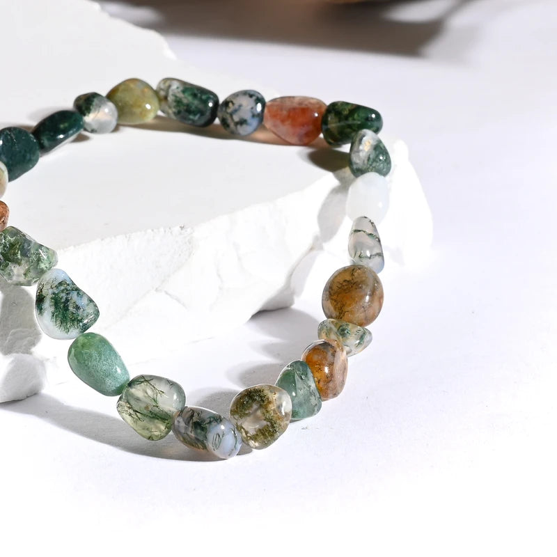 Bracelet roulé Agate Mousse – Croissance Personnelle et Connexion Naturelle