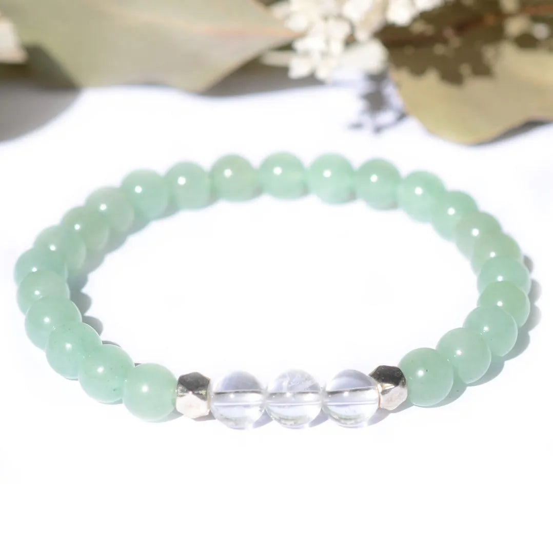 Bracelet "Peau" Aventurine et Cristal de Roche - Aponi