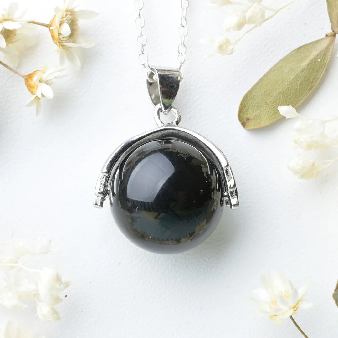 Pendentif main Obsidienne Noire – Protection et Stabilité Spirituelle