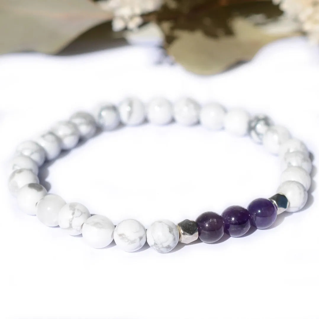 Bracelet "Anti-stress" Howlite et Améthyste - Aponi
