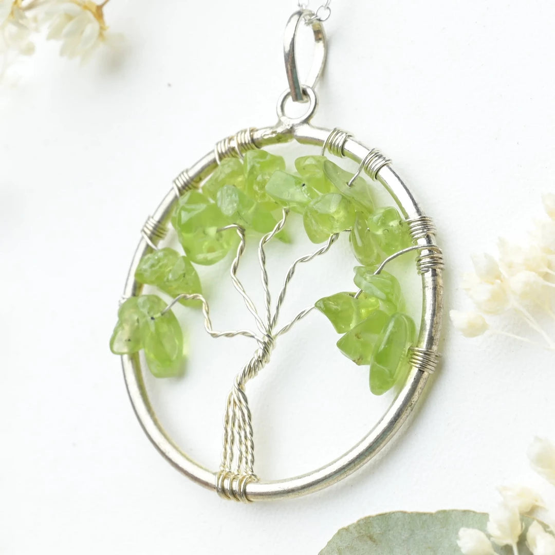 Pendentif arbre de vie Péridot – Purification et Croissance Personnelle