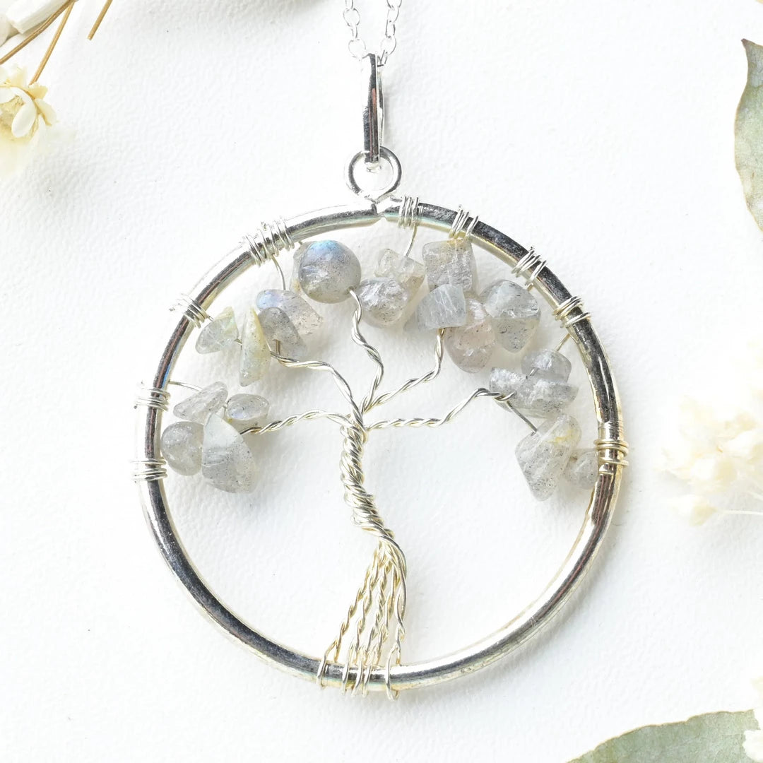 Pendentif arbre de vie Labradorite – Protection et Transformation