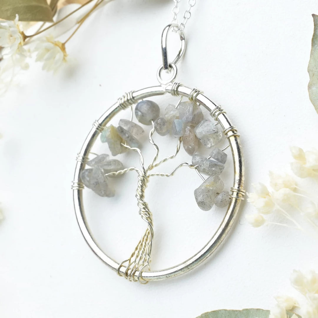 Pendentif arbre de vie Labradorite – Protection et Transformation