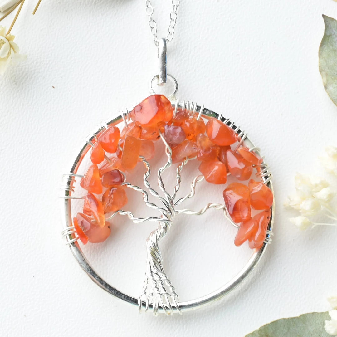 Pendentif arbre de vie Cornaline – Vitalité et Créativité