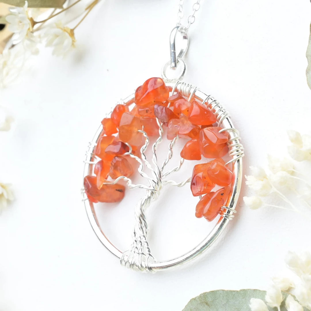 Pendentif arbre de vie Cornaline – Vitalité et Créativité
