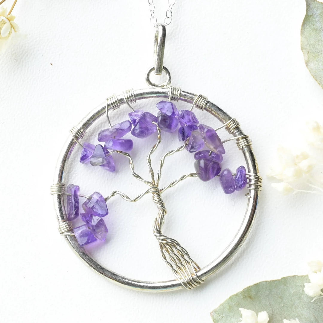 Pendentif arbre de vie Améthyste – Sérénité et Protection Spirituelle