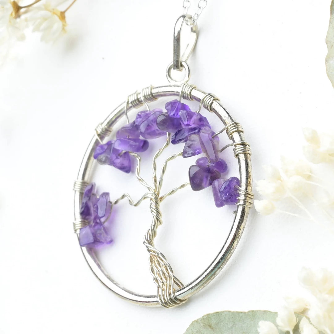 Pendentif arbre de vie Améthyste – Sérénité et Protection Spirituelle
