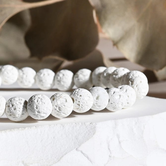 Bracelet Pierre de Lave Blanche – Ancrage et Revitalisation