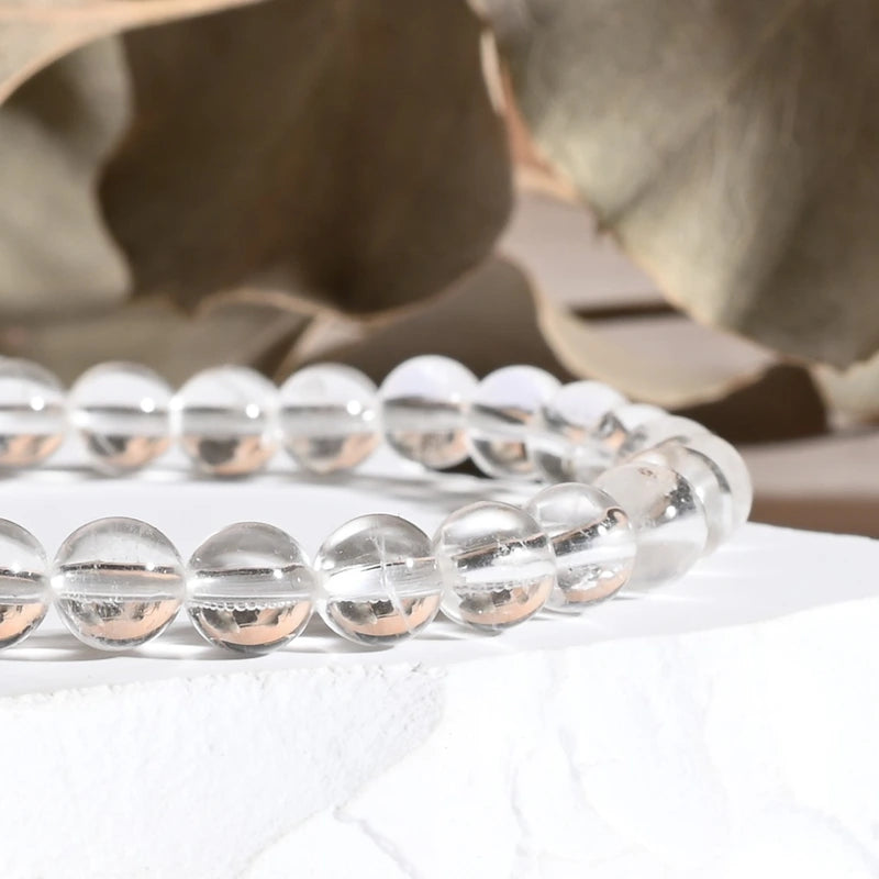 Bracelet Cristal de roche – Clarté, Guérison et Énergie Positive