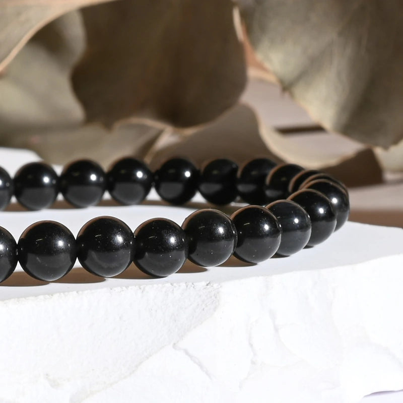 Bracelet Obsidienne Noire – Protection et Stabilité Spirituelle