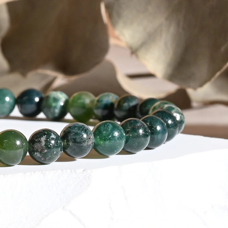 Bracelet Agate Mousse – Croissance Personnelle et Connexion Naturelle