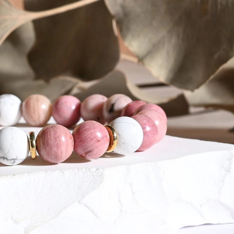Bracelet "Anti-Stress" Rhodonite et Howlite