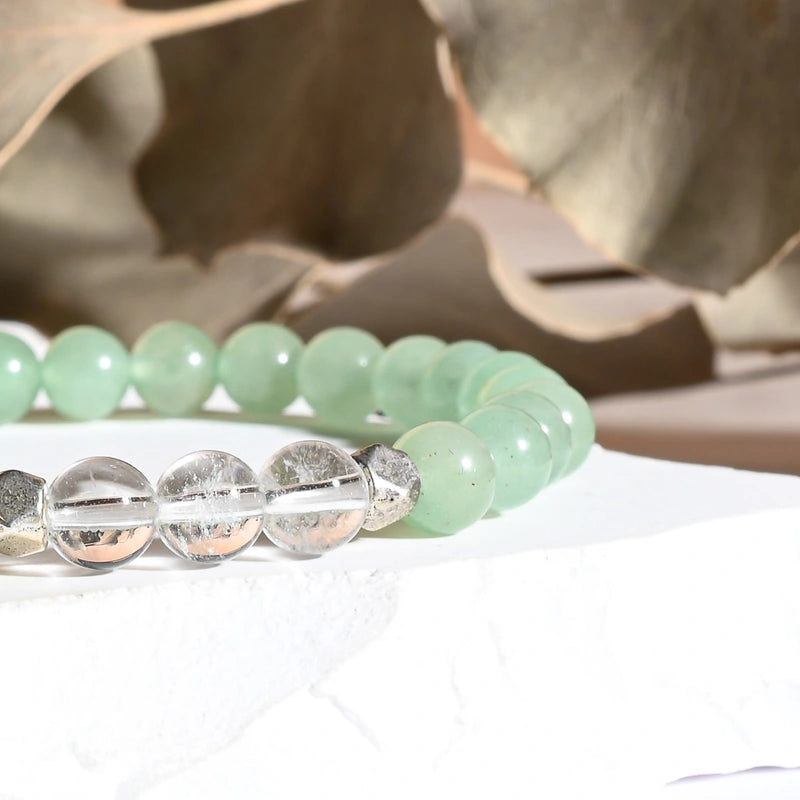 Bracelet "Peau" Aventurine et Cristal de Roche - Aponi