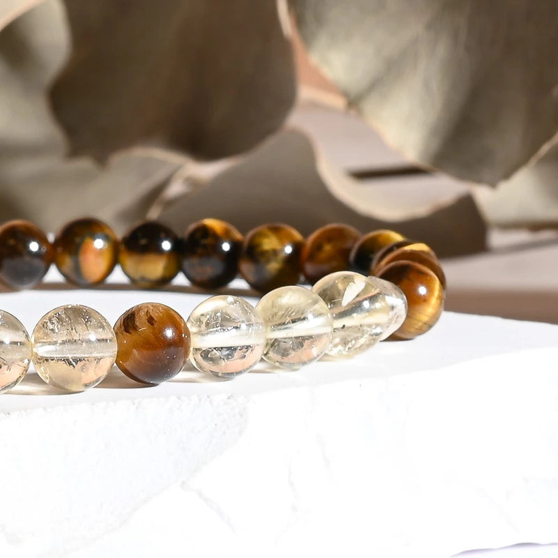 Bracelet "Réussite" Oeil de Tigre et Citrine - Aponi