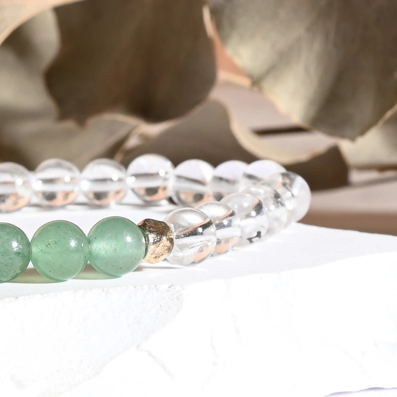 Bracelet "Peau" Cristal de Roche et Aventurine - Aponi
