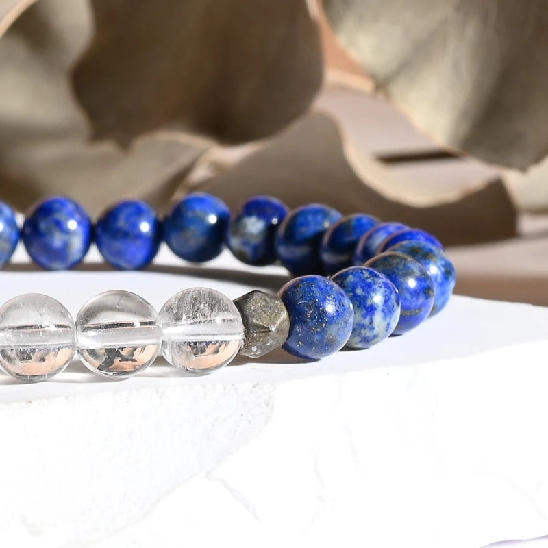 Bracelet "Migraine" Lapis Lazuli et Cristal de Roche - Aponi