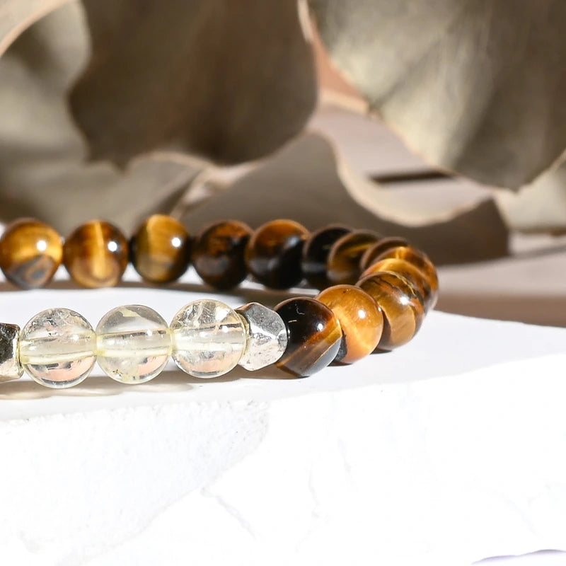 Bracelet "Diabète" Citrine et Oeil de Tigre - Aponi