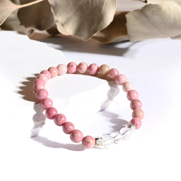 Bracelet "Anti-Stress" Rhodonite et Cristal de Roche - Aponi