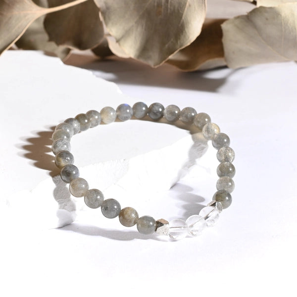 Bracelet "Migraine" Cristal de Roche et Labradorite - Aponi