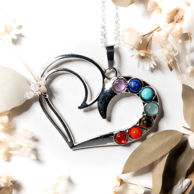 Pendentif 7 chakras - Coeur