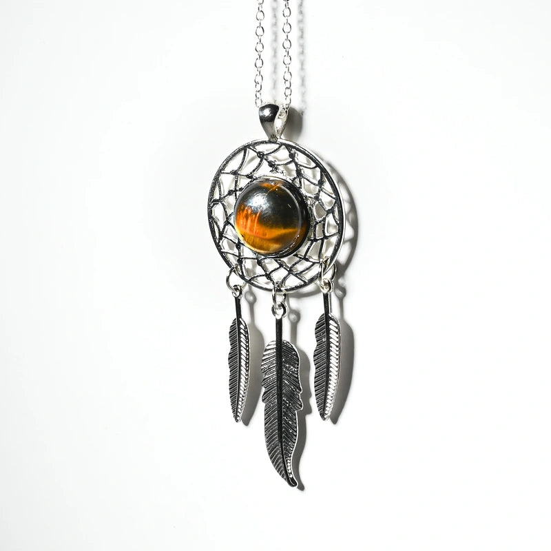 Pendentif attrape-rêve Oeil de Tigre – Confiance et Protection