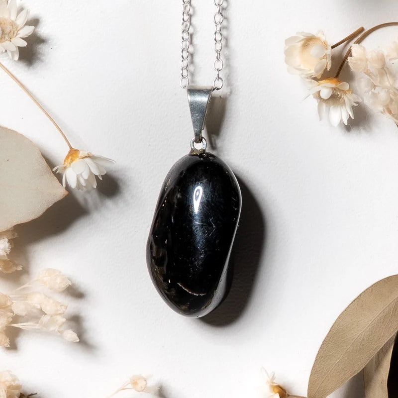 Pendentif roulé Onyx (Agate Noire) – Protection et Stabilité