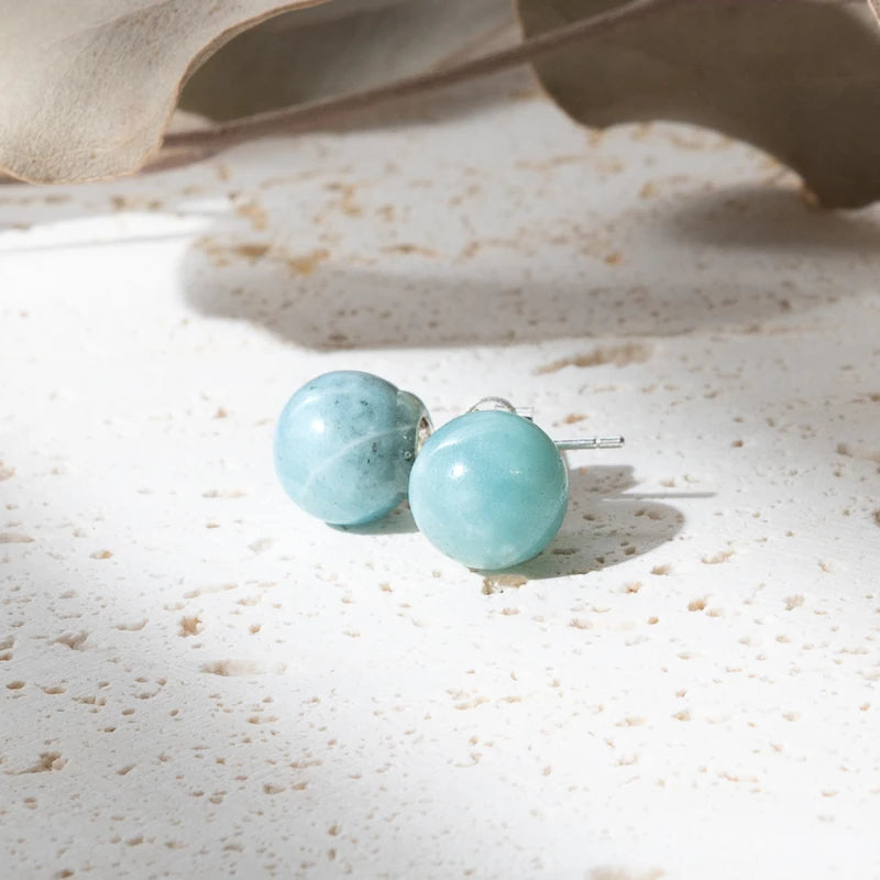 Boucles d'oreilles Amazonite argent 925 rondes – Calme Intérieur et Équilibre Énergétique