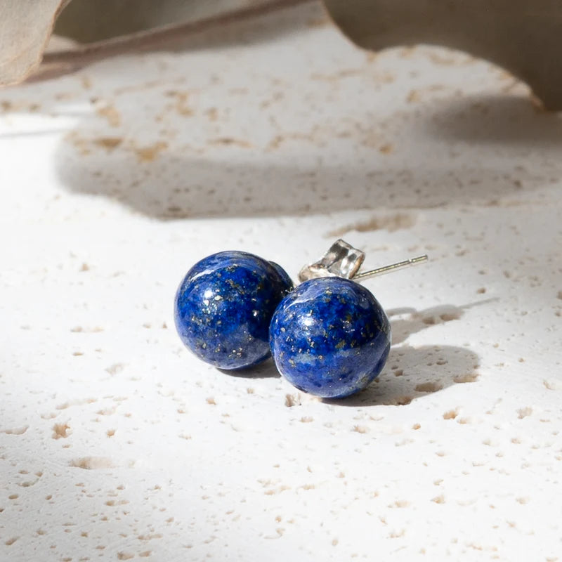 Boucles d'oreilles Lapis lazuli argent 925 rondes – Sagesse et Clarté Mentale