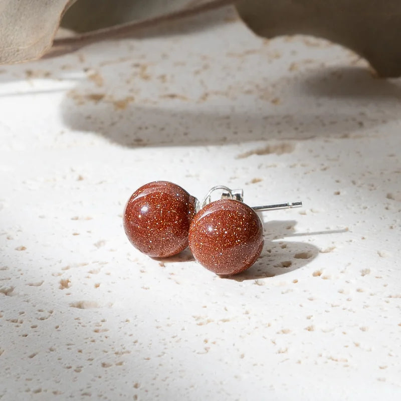 Boucles d'oreilles Sandstone - Puce & Argent 925