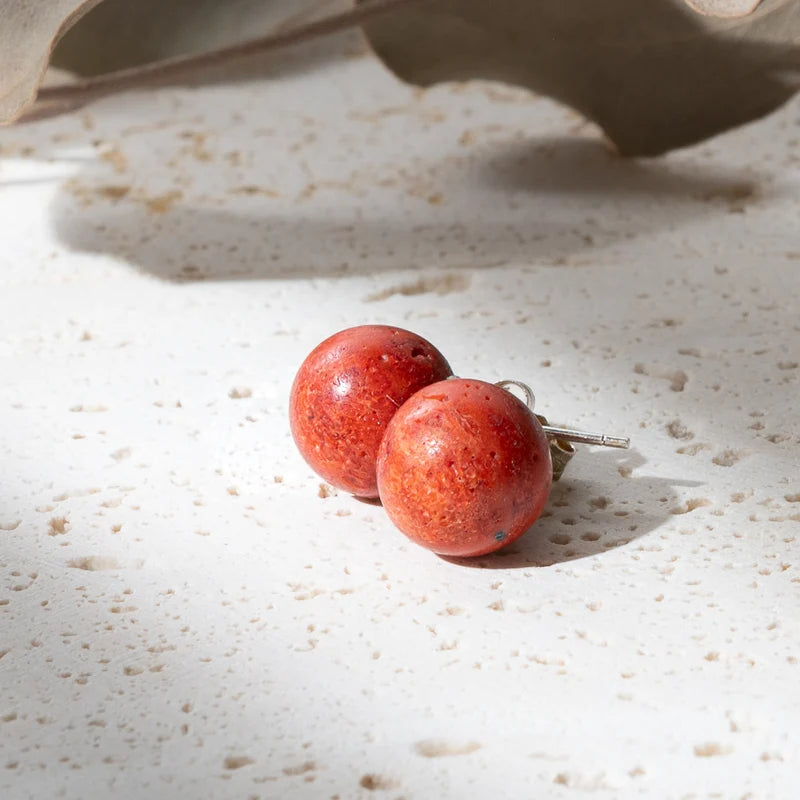 Boucles d'oreilles Jaspe Rouge argent 925 rondes – Force, Passion et Vitalité