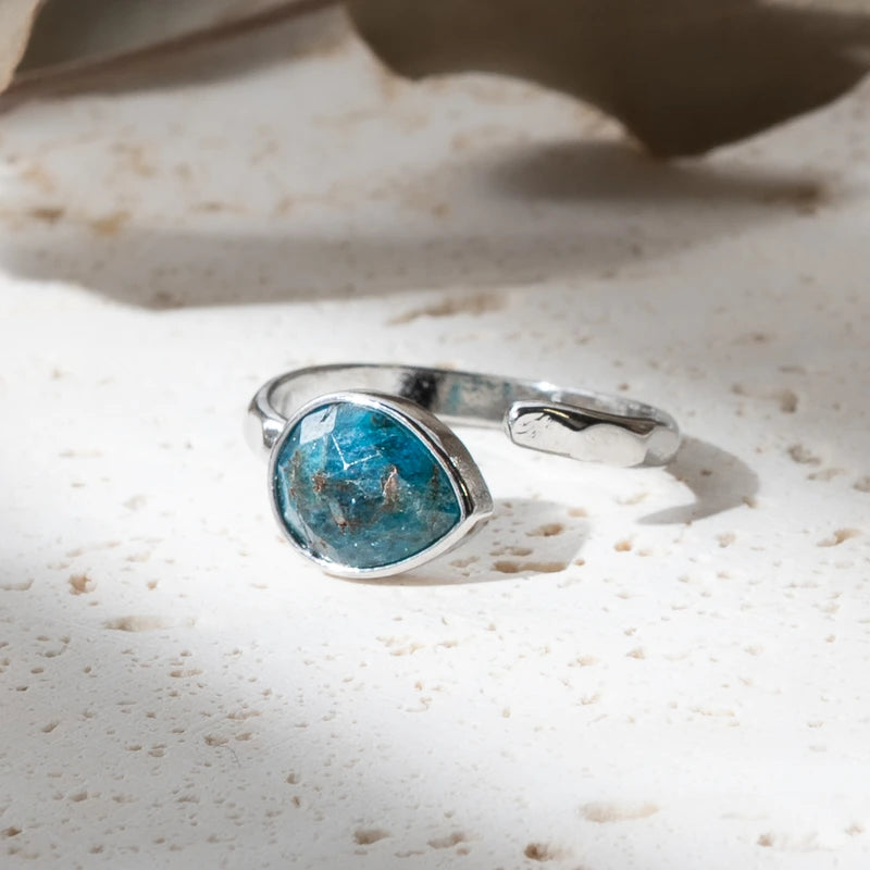 Bague goutte d'eau Apatite – Énergie, Motivation et Croissance Personnelle