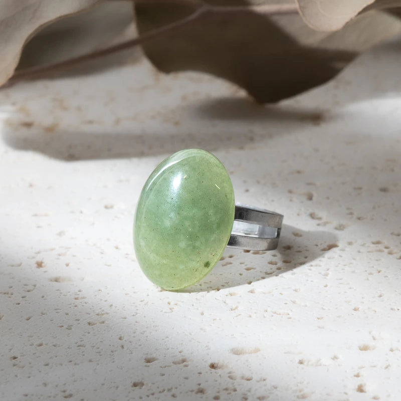 Bague ovale Aventurine – Prospérité et Équilibre Intérieur