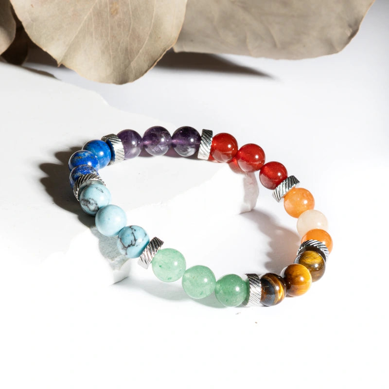 Bracelet 7 chakras Tibétain - Pierres boules