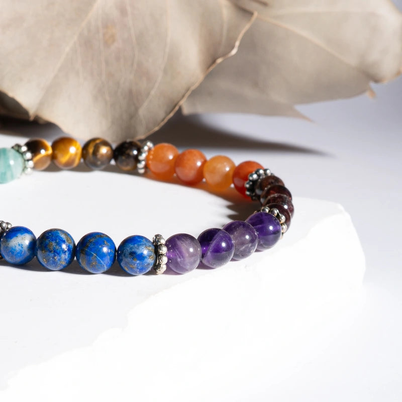 Bracelet 7 chakras aponi - Pierres boules