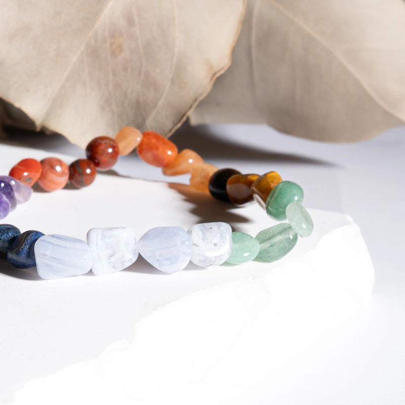 Bracelet 7 chakras - Pierres roulées