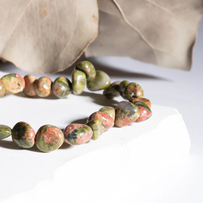 Bracelet roulé Unakite – Équilibre et Croissance Personnelle