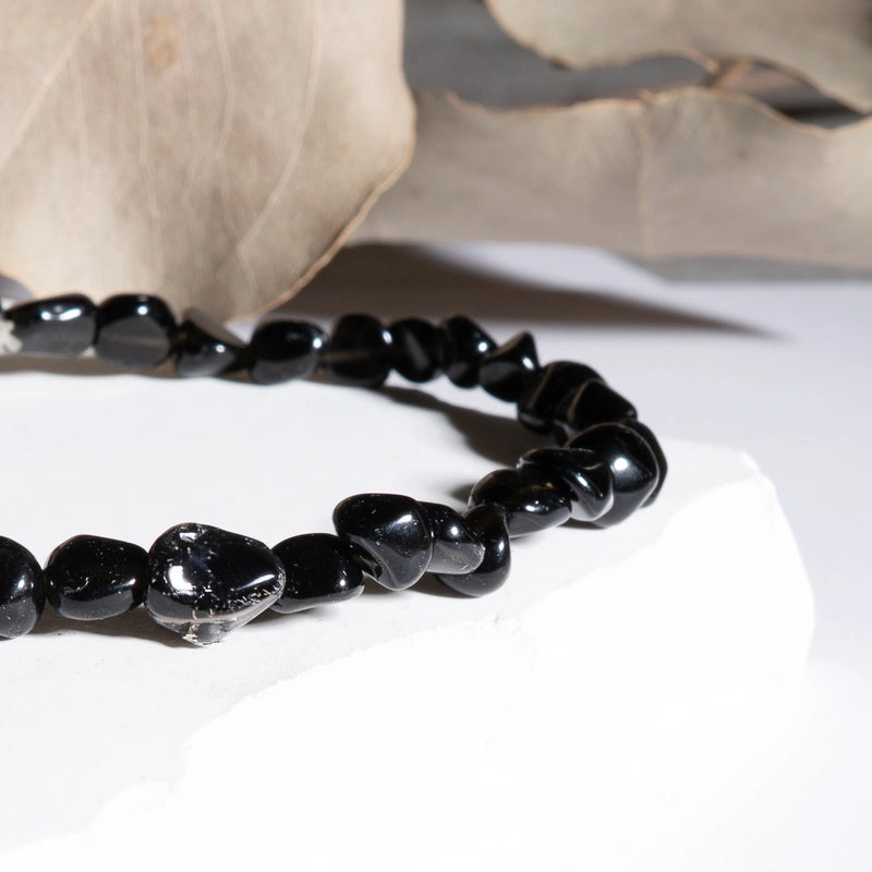 Bracelet roulé Onyx (Agate Noire) – Protection et Stabilité