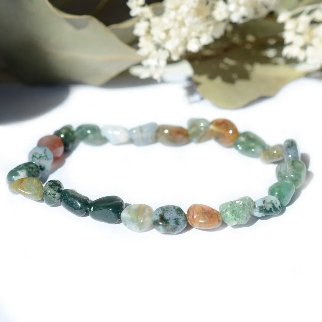 Bracelet roulé Agate Mousse – Croissance Personnelle et Connexion Naturelle
