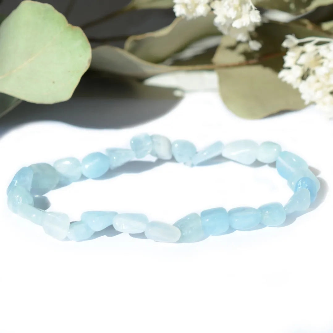 Bracelet roulé Aigue Marine – Sérénité et Communication Claire