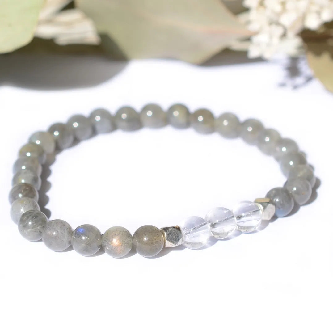 Bracelet "Migraine" Cristal de Roche et Labradorite - Aponi