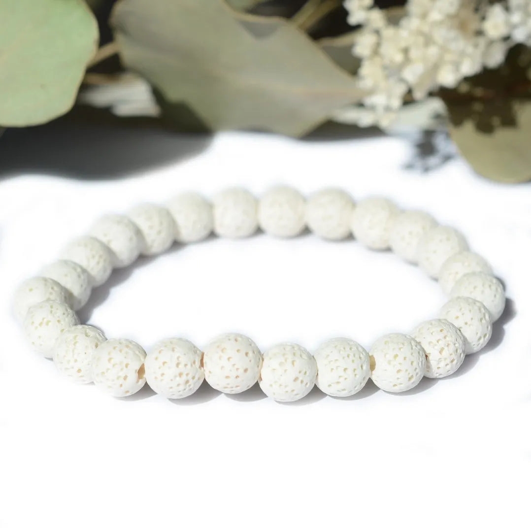 Bracelet Pierre de Lave Blanche – Ancrage et Revitalisation