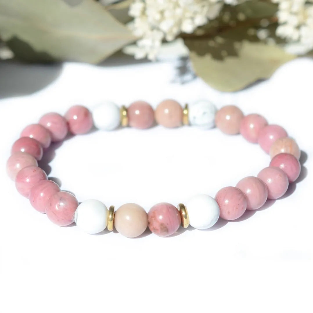 Bracelet "Anti-Stress" Rhodonite et Howlite