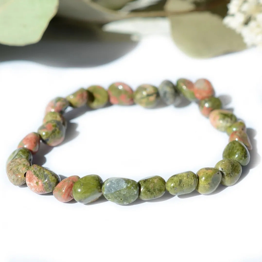 Bracelet roulé Unakite – Équilibre et Croissance Personnelle