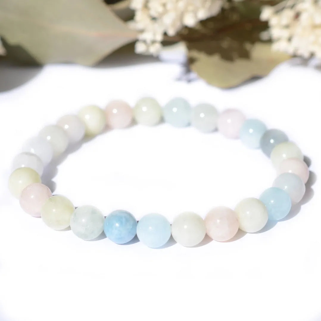 Bracelet Aigue Marine et Morganite – Sérénité et Amour Inconditionnel