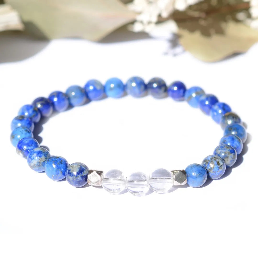Bracelet "Migraine" Lapis Lazuli et Cristal de Roche - Aponi
