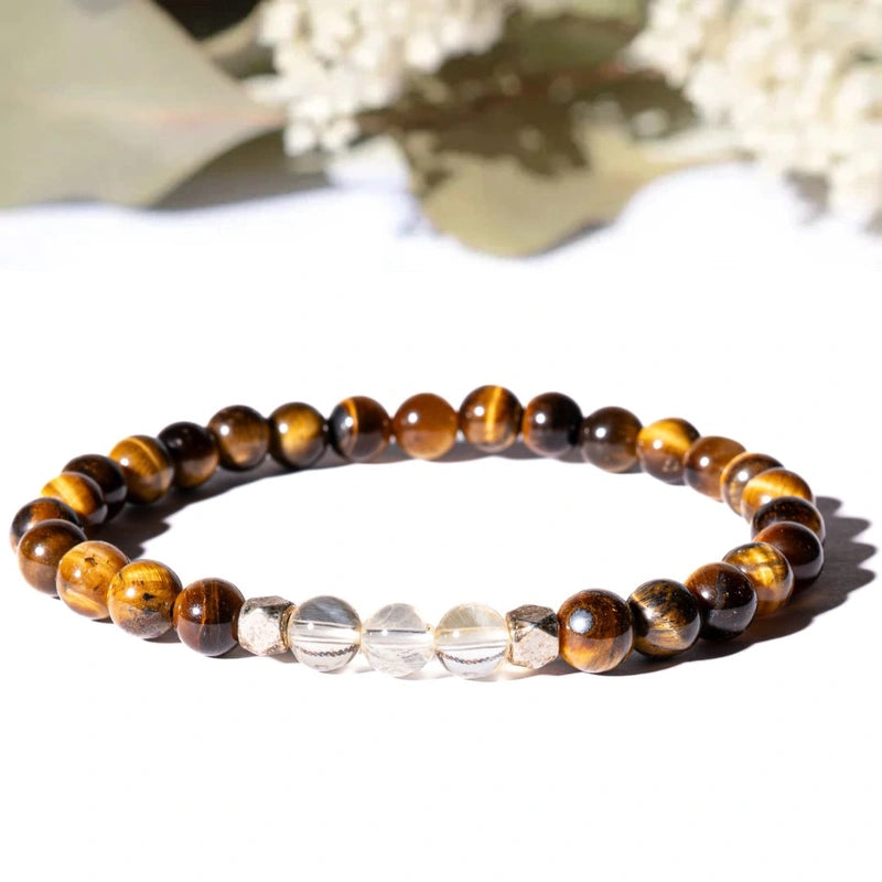 Bracelet "Diabète" Citrine et Oeil de Tigre - Aponi