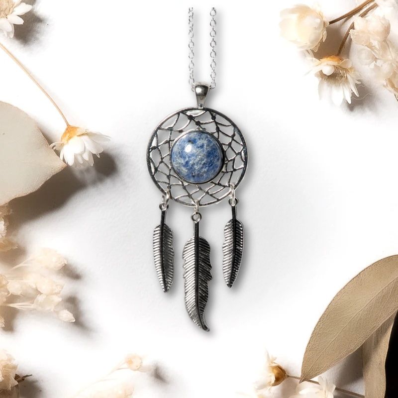 Pendentif attrape-rêve Sodalite – Clarté Mentale et Sérénité