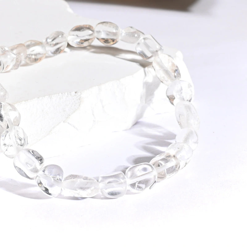 Bracelet roulé Cristal de roche – Clarté, Guérison et Énergie Positive