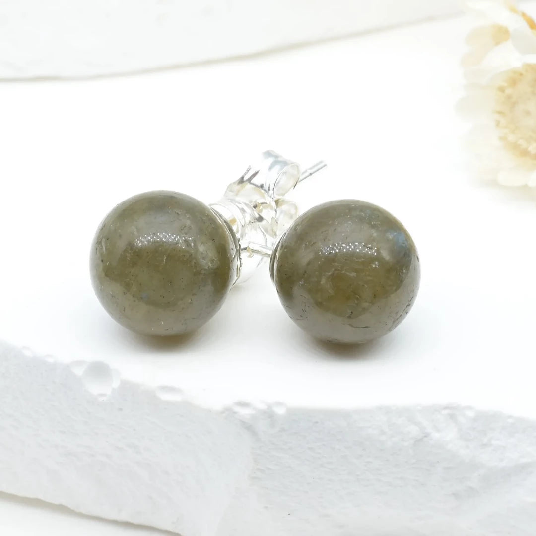 Boucles d'oreilles Labradorite argent 925 rondes – Protection et Transformation